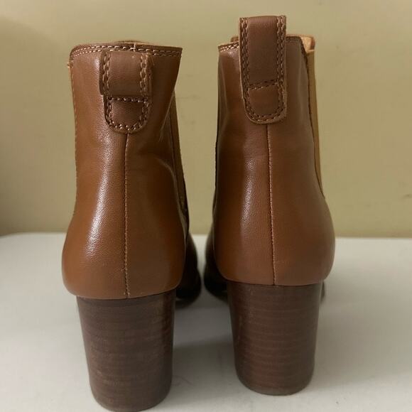 J. Crew Rory Leather Block Heel Ankle Chelsea Boots Warm Sepia Brown Size 10 - Picture 6 of 9